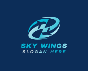 Airplane Aviation Logistics logo design