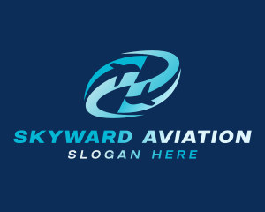 Airplane Aviation Logistics logo design