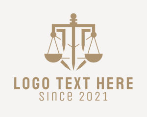 Law Enforcer - Brown Sword Scale Law logo design