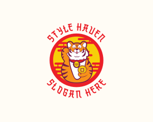 New Year - Asian Lucky Tiger logo design