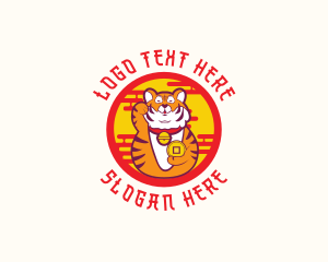 Character - Asian Lucky Tiger logo design
