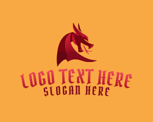 Mythical Creature - Red Dragon Clan logo design