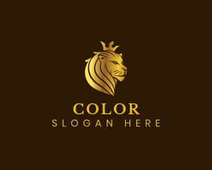 Golden - Deluxe King Lion logo design