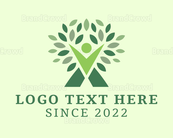 Human Vegan Tree Logo