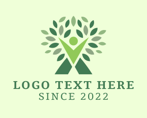 Volunteer - Human Vegan Tree logo design