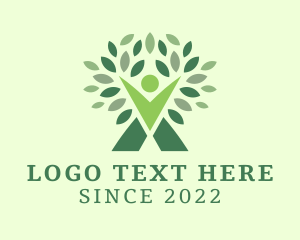 Vegan - Human Vegan Tree logo design