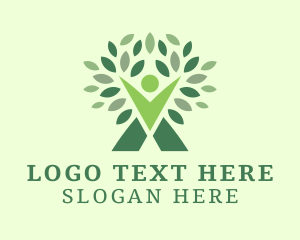 Human Vegan Tree  Logo