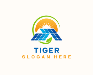 Utility - Solar Leaf Roof logo design