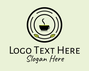 Green Tea - Herbal Tea Cafe Emblem logo design