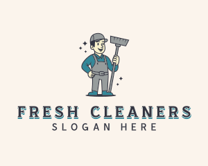 Janitor Cleaner Sanitation logo design