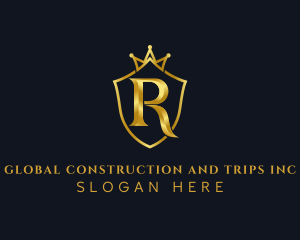 Royalty - Golden Crown Letter R logo design