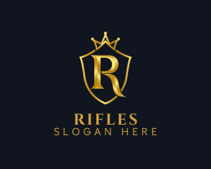 Expensive - Golden Crown Letter R logo design