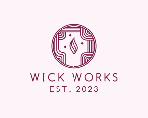 Wick - Sparkling Wick Flame logo design