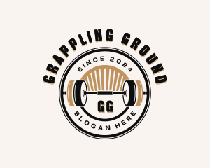 Bodybuilding Barbell Gym logo design