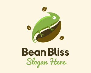 Bean - Chameleon Coffee Bean logo design