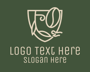 Teahouse - Coffee Bean Cup Monoline logo design