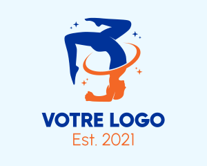 Aerobic - Yoga Gymnast Character logo design