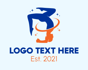 Aerobic - Yoga Gymnast Character logo design