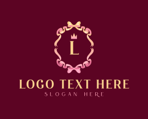 Delicate - Coquette Ribbon Crown logo design