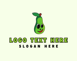 Vegan - Vegetarian Avocado Fruit logo design