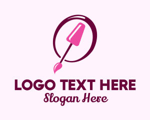 Beauty Tools - Pink Nail Polish logo design