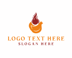 Spicy - Hot Fire Chicken logo design