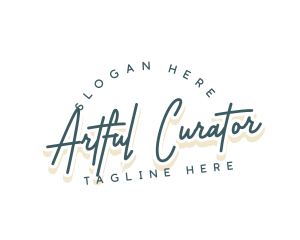 Retro Cursive Business logo design