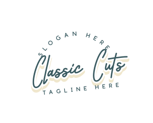 Retro Cursive Business logo design