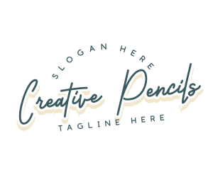 Retro Cursive Business logo design