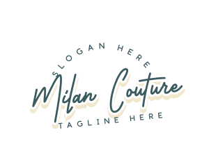 Retro Cursive Business logo design