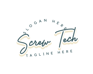 Retro Cursive Business logo design