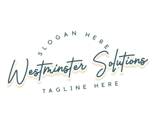 Retro Cursive Business logo design