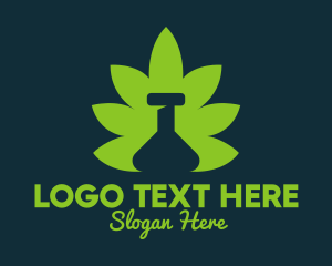 Beaker - Marijuana Leaf Bong logo design