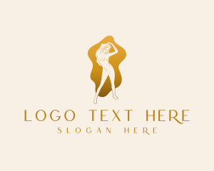 Sexy - Golden Woman Nude logo design