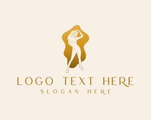 Nude - Golden Woman Nude logo design