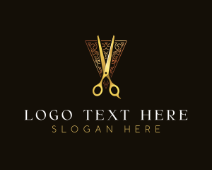 Mens Grooming - Luxury Styling Scissors Grooming logo design