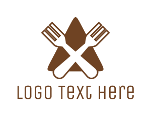 Shape - Triangle Fork Eat Restaurant logo design