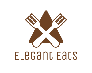 Triangle Fork Eat Restaurant logo design