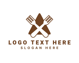 Silverware - Triangle Fork Eat Restaurant logo design