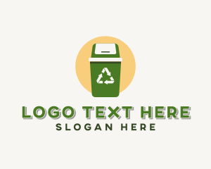 Trash Can - Recycling Trash Bin logo design