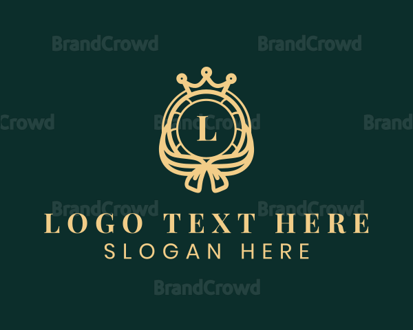 Crown Ribbon Shield Logo