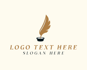 Writing - Feather Quill Stationery Author logo design