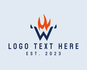 Torch - Flame Company Letter W logo design