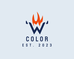 Thermostat - Flame Company Letter W logo design