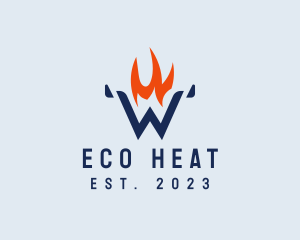 Geothermal - Flame Company Letter W logo design