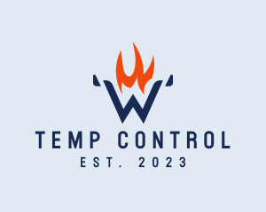 Thermostat - Flame Company Letter W logo design