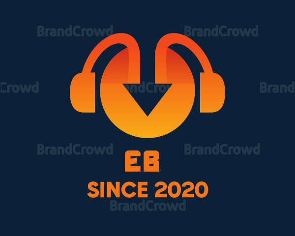 Orange Arrow Headphones Logo