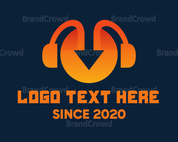 Orange Arrow Headphones Logo