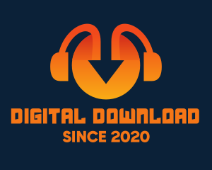 Download - Orange Arrow Headphones logo design