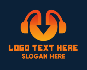 Orange Arrow Headphones Logo